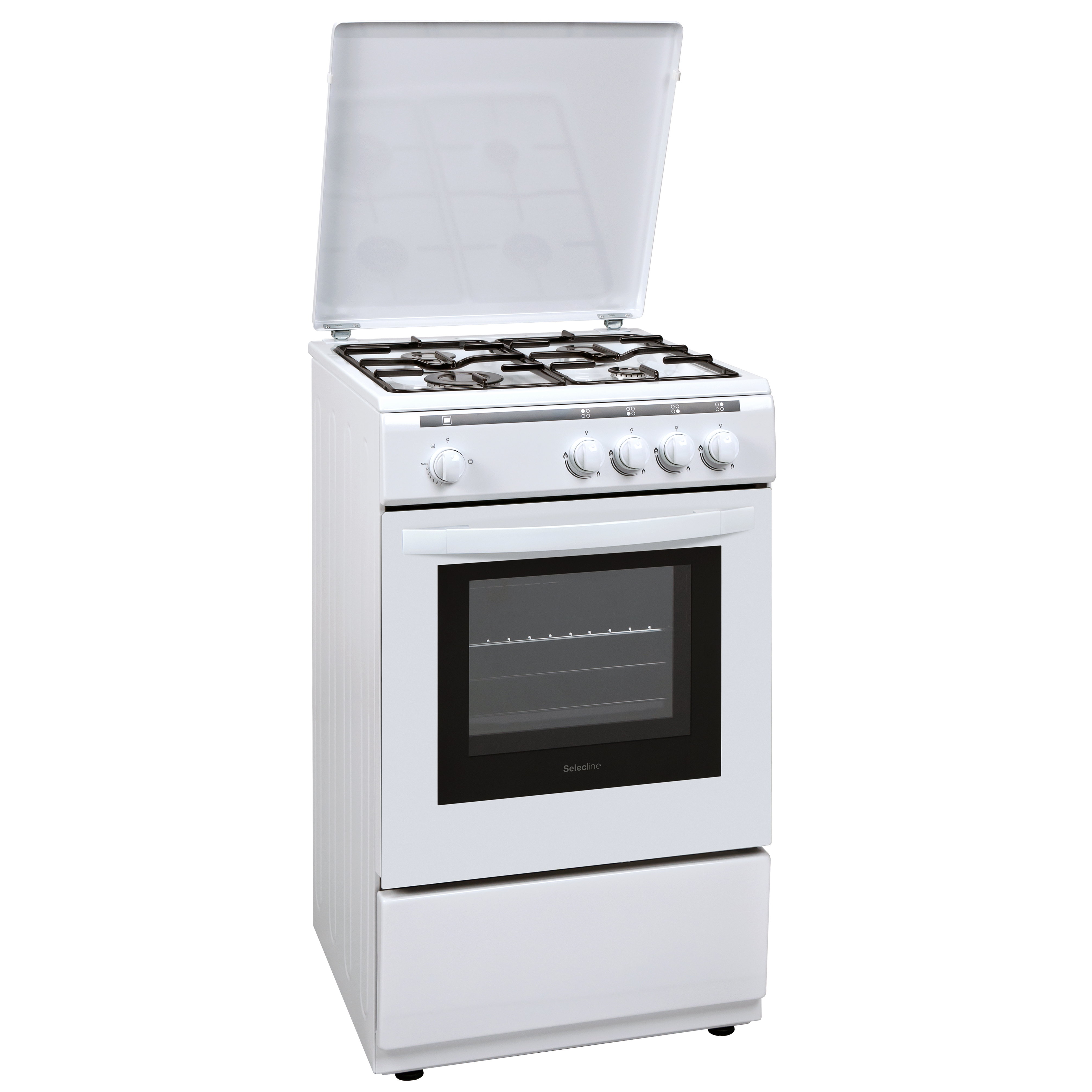 SELECLINE Cuisinière à gaz 600146818, 4 foyers, Four à gaz pas cher 