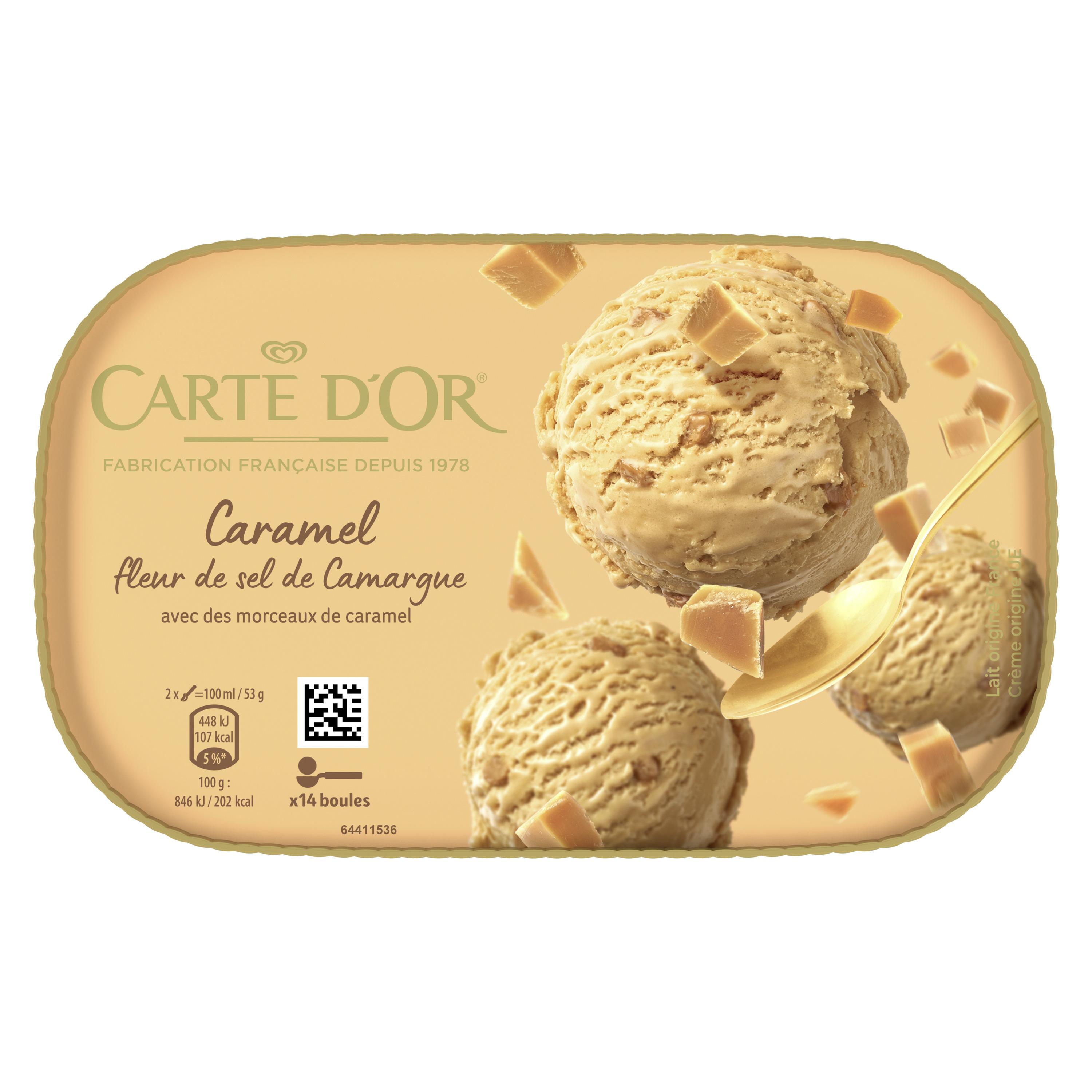 L'ANGELYS Crème glacée caramel au beurre salé 450g pas cher