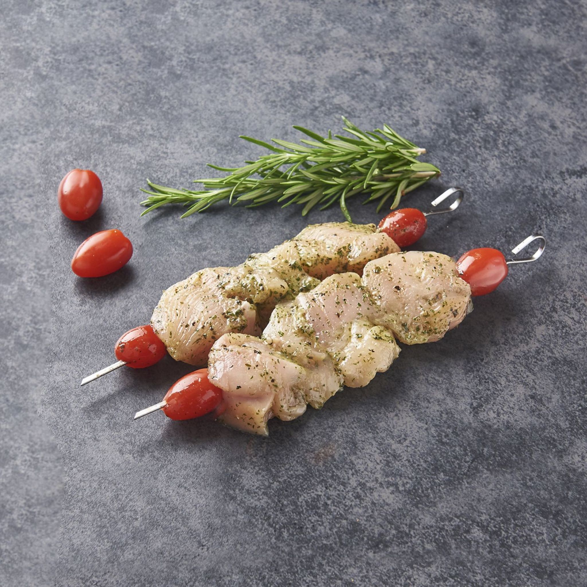 Brochettes de Poulet, 500g - avec tomates et oignons