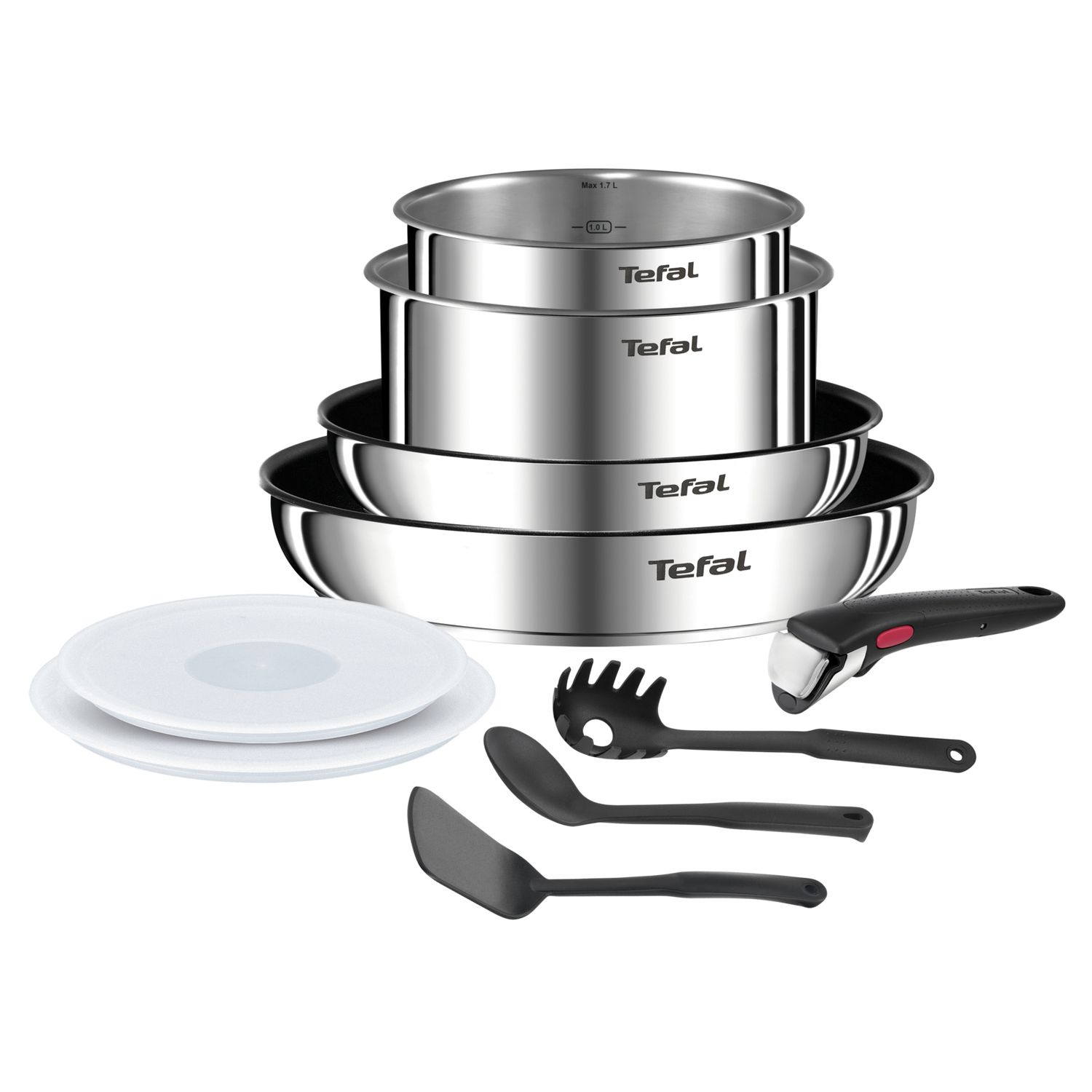 TEFAL Batterie de cuisine 10 pièces en inox INGENIO pas cher 