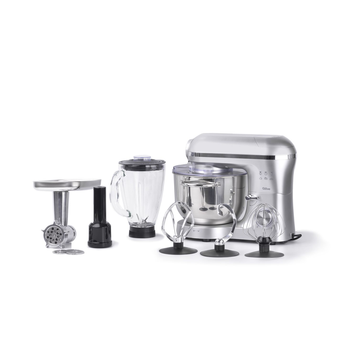 QILIVE Robot de cuisine multifonction Q.5714 - Gris pas cher