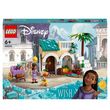 lego lego | disney wish 43223 asha dans la ville de rosas, avec poupée asha, jouet de chèvre valentino et figurine star, film wish