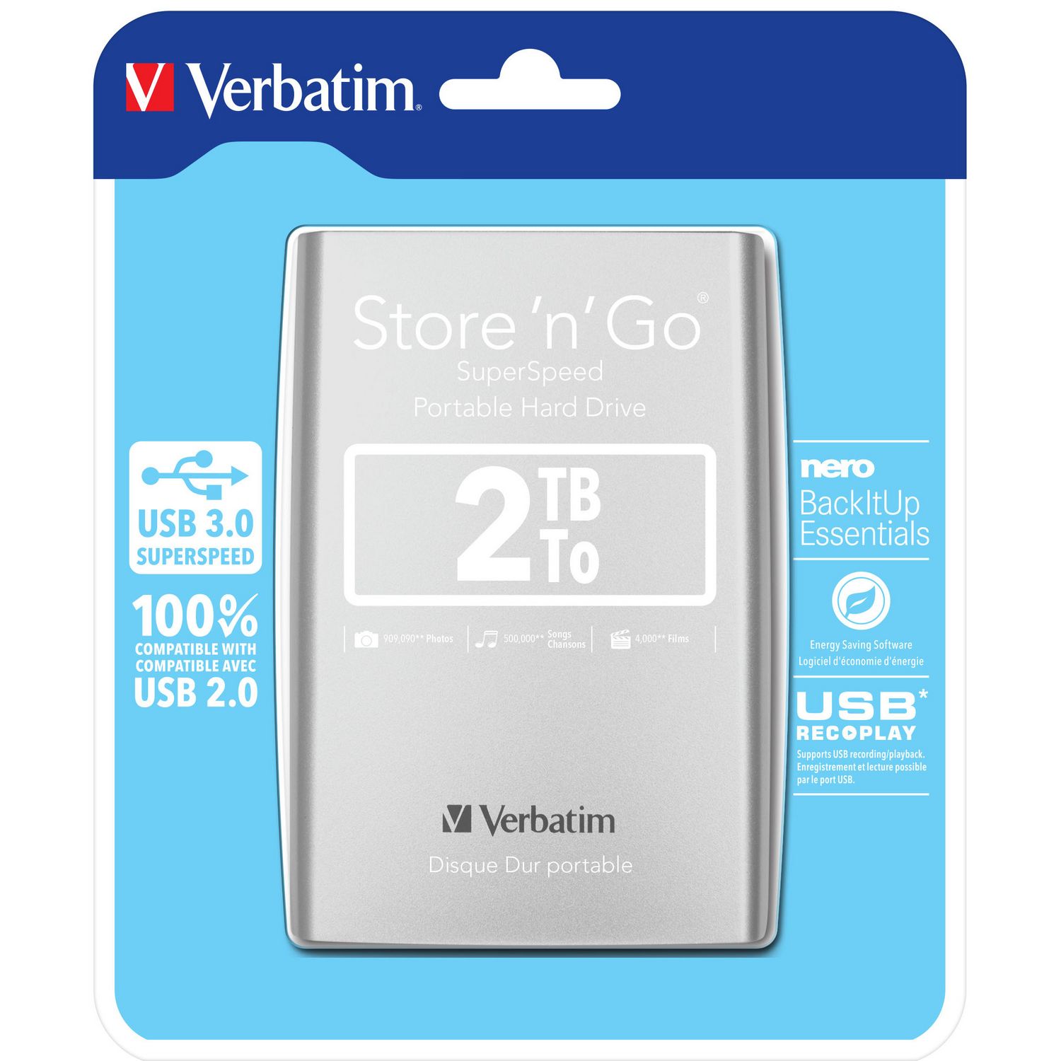 Verbatim Store 'n' Go - disque dur - 4 To - USB 3.0 Pas Cher