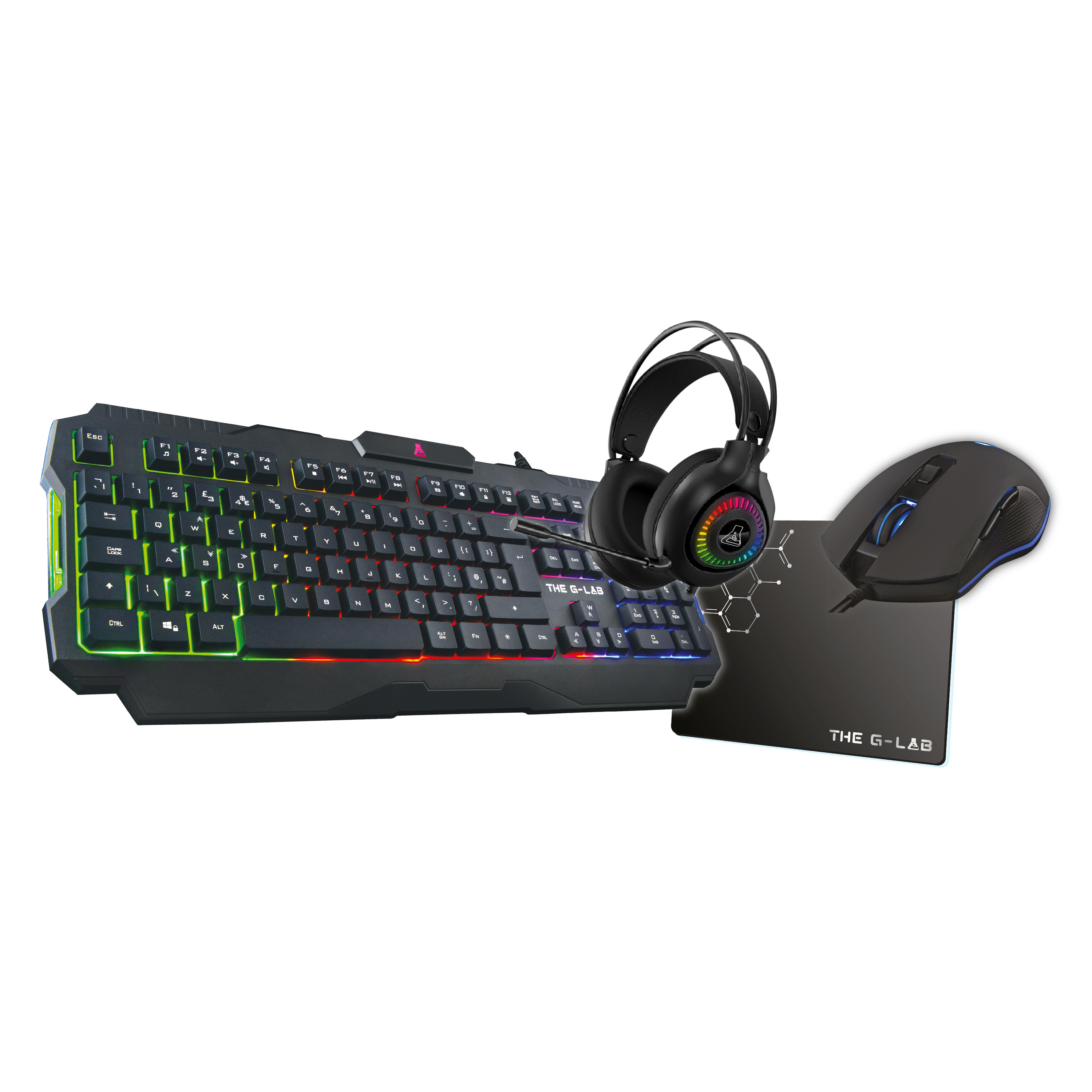 Ensemble clavier et souris The G-lab Combo Gaming Clavier mécanique TKL +  Souris - COMBO MERCURY W - Blanc