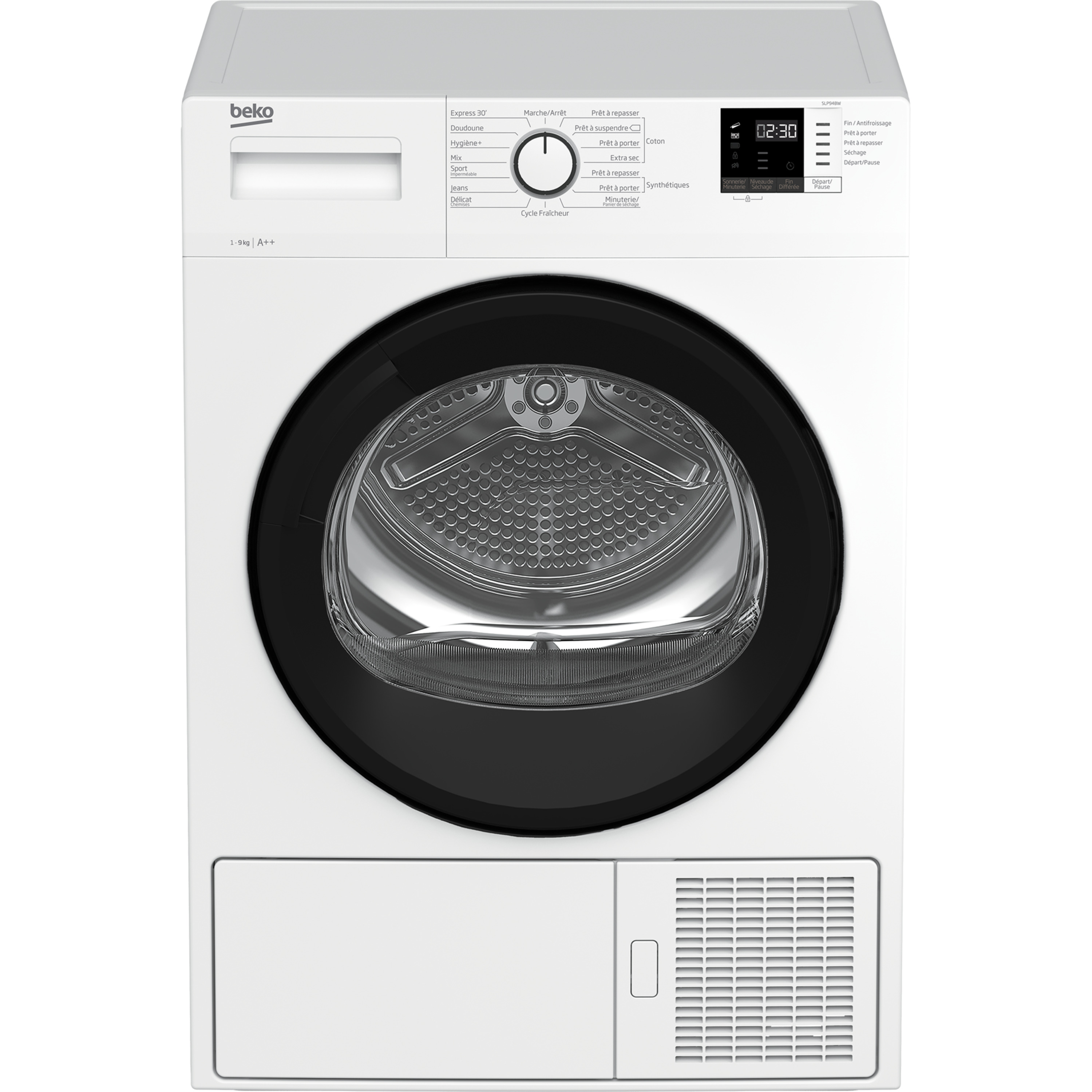 CANDY Sèche linge hublot à condensation CSOEC9DBG-47, 9 kg, B pas cher 