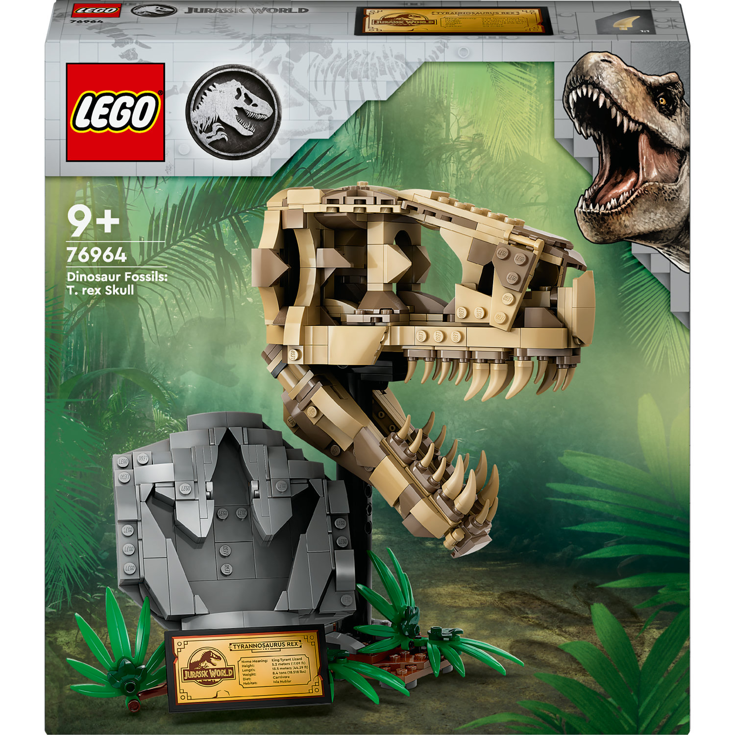 LEGO Jurassic World 76964 Les Fossiles de Dinosaures : Le Crâne du T. Rex,  Jouet de Dino, Déco pour la Chambre d'Enfant pas cher 