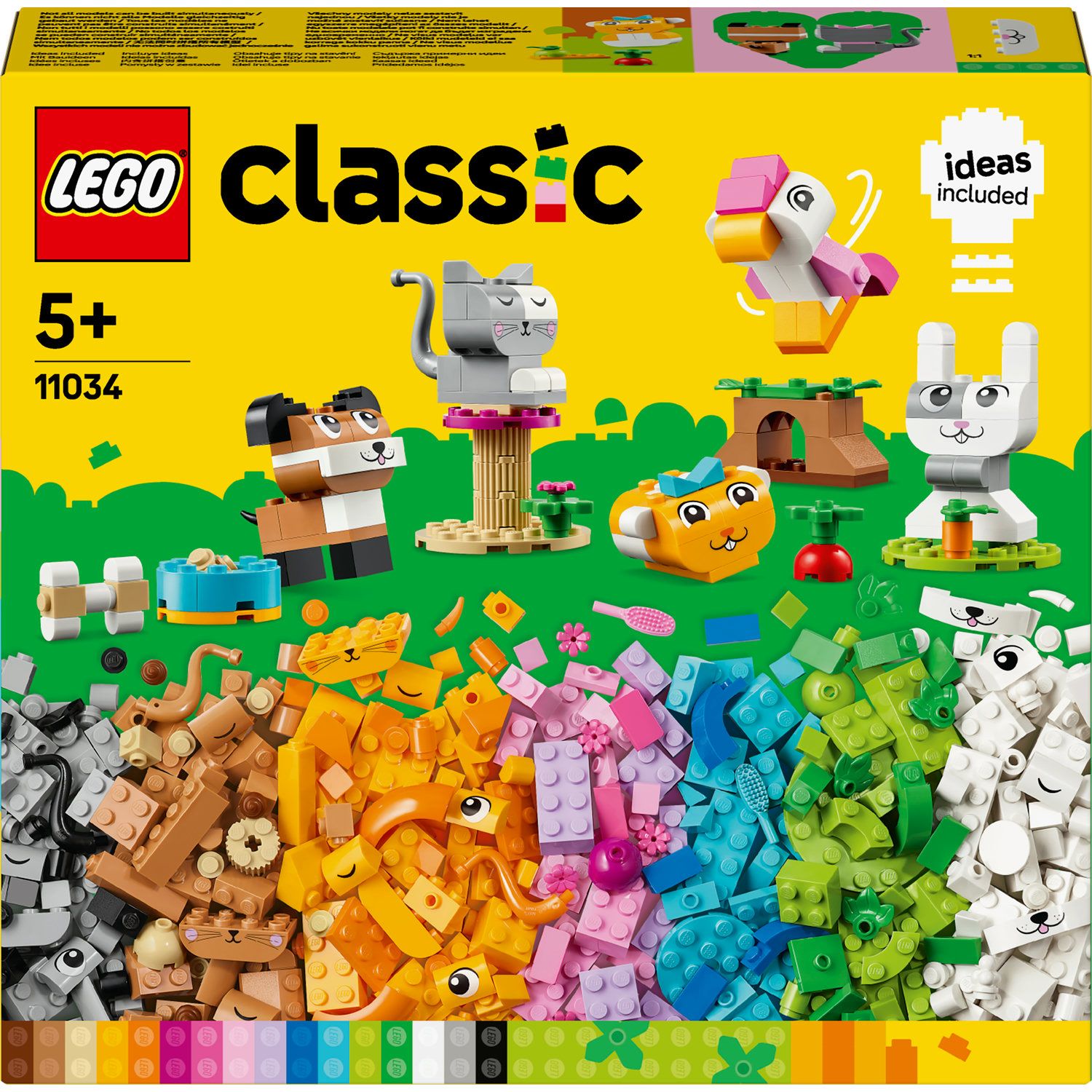 LEGO 11028 Classic L'Amusement Créatif Pastel, Jouets Briques pour Filles  et Garçons Dès 5 Ans : Crème Glacée, Dinosaure, Chat et Plus, Cadeau