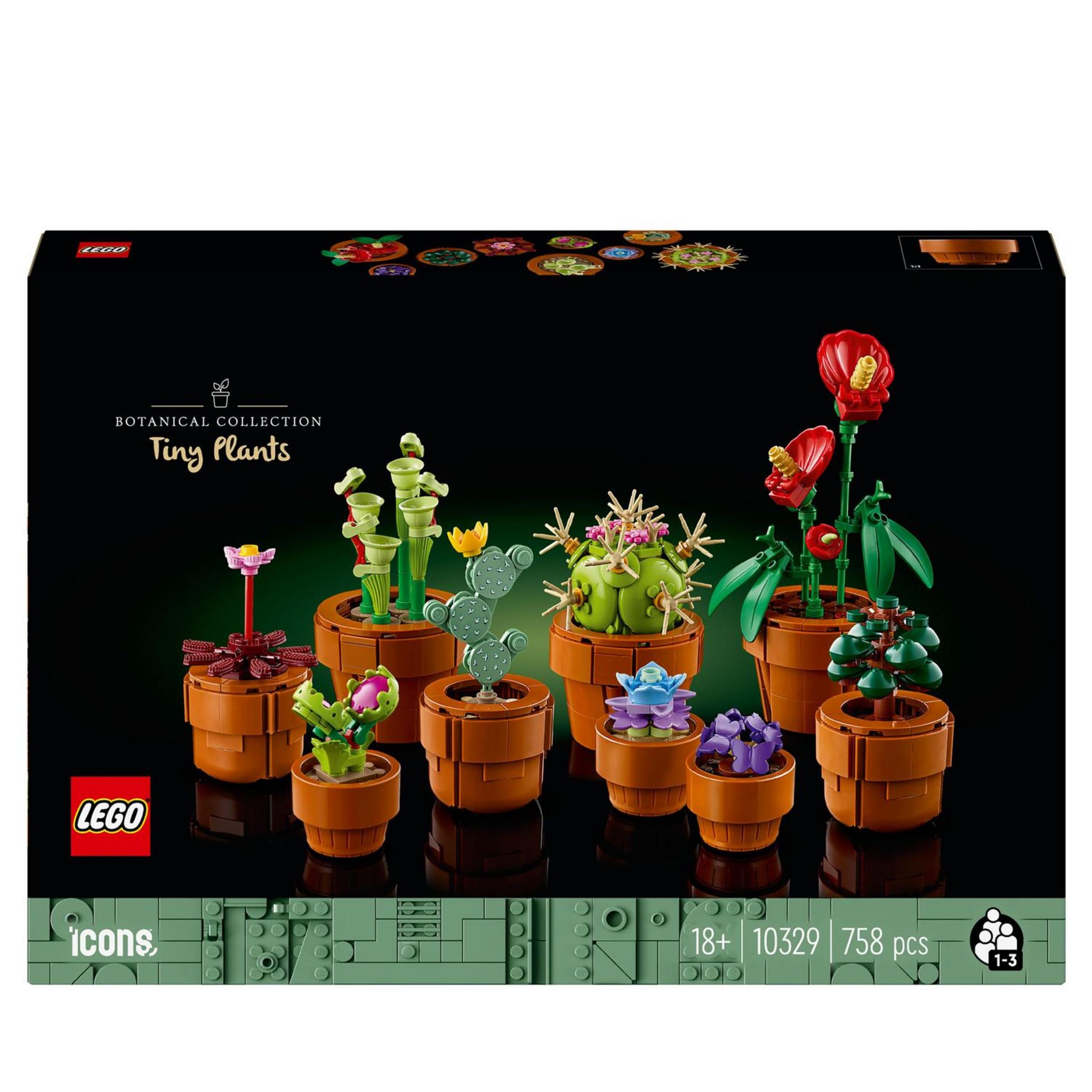 LEGO 10329 Icons Les Plantes Miniatures, 9 Fleurs Artificielles à  Construire, Set Collection Botanique avec, Accessoire de Décoration pour  Maison
