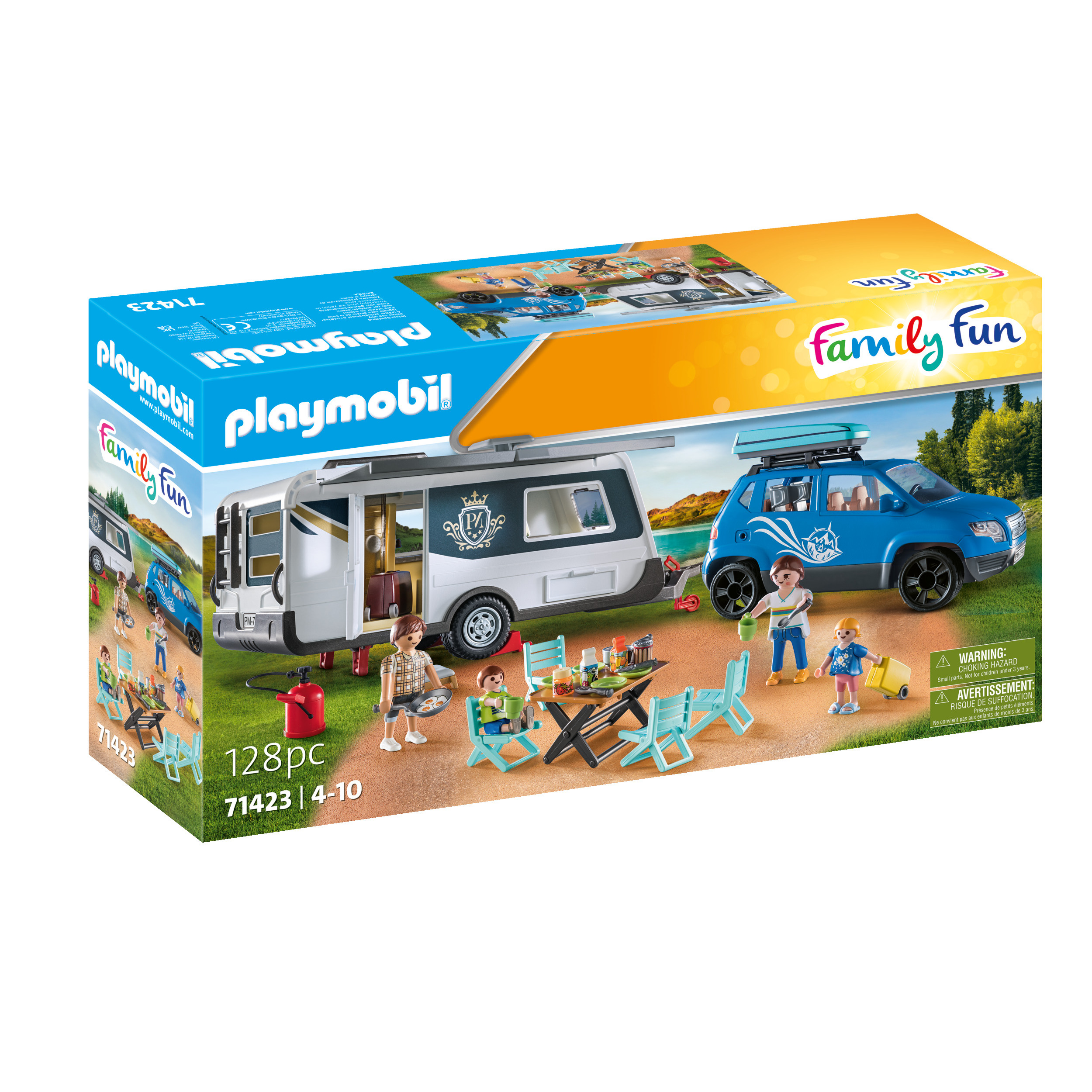 PLAYMOBIL 71423 Family Fun Voiture et Caravane accessoires pas cher Auchan