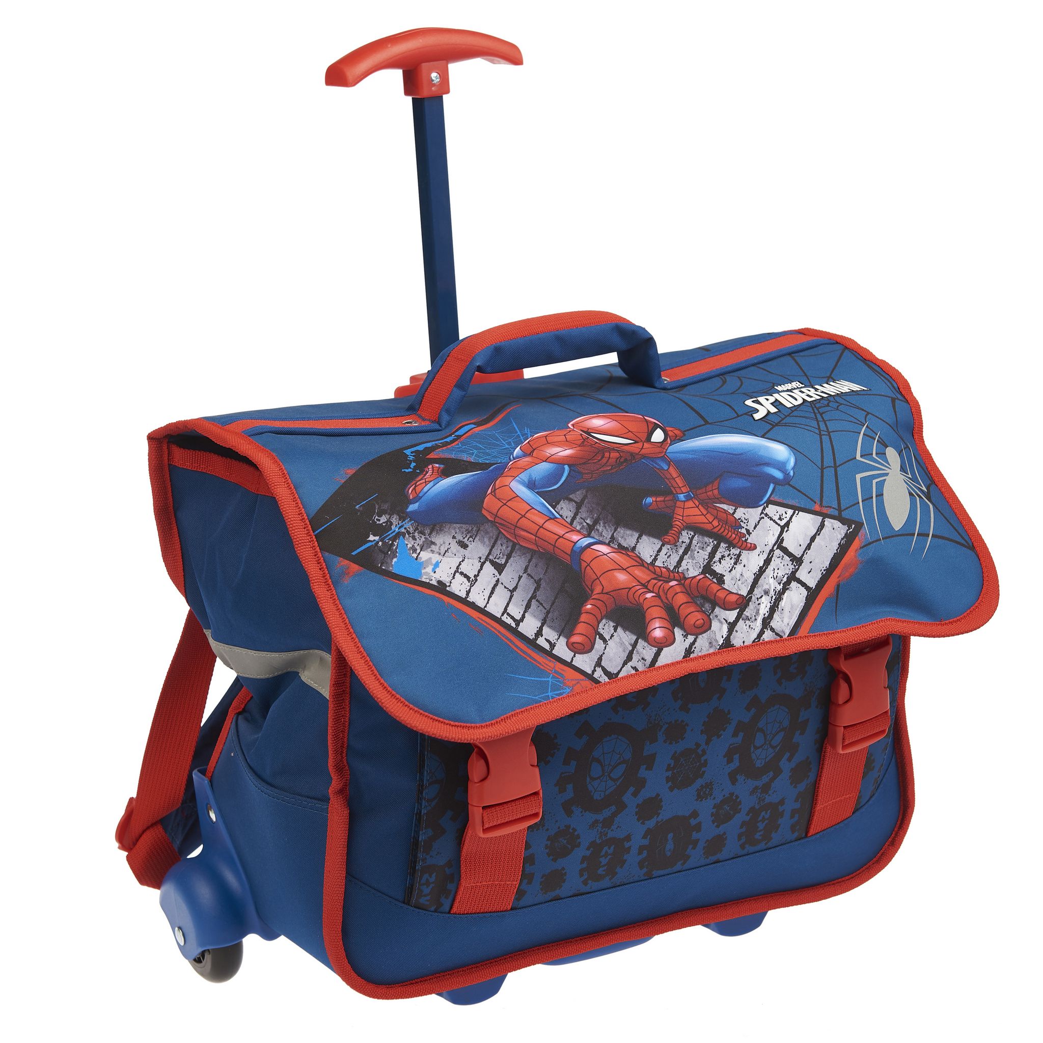 SPIDERMAN Cartable a roulettes bleu Spiderman pas cher Auchan