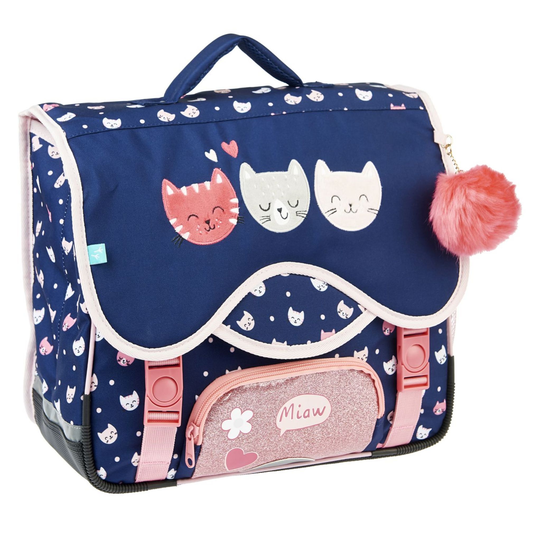 AUCHAN cartable CP CE1 CE2 36 cm bleu chat pas cher Auchan