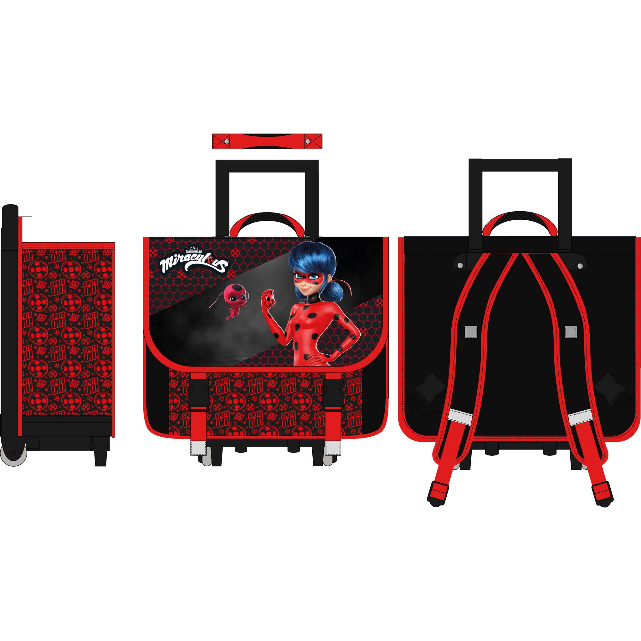 Cartable miraculous a roulette sale