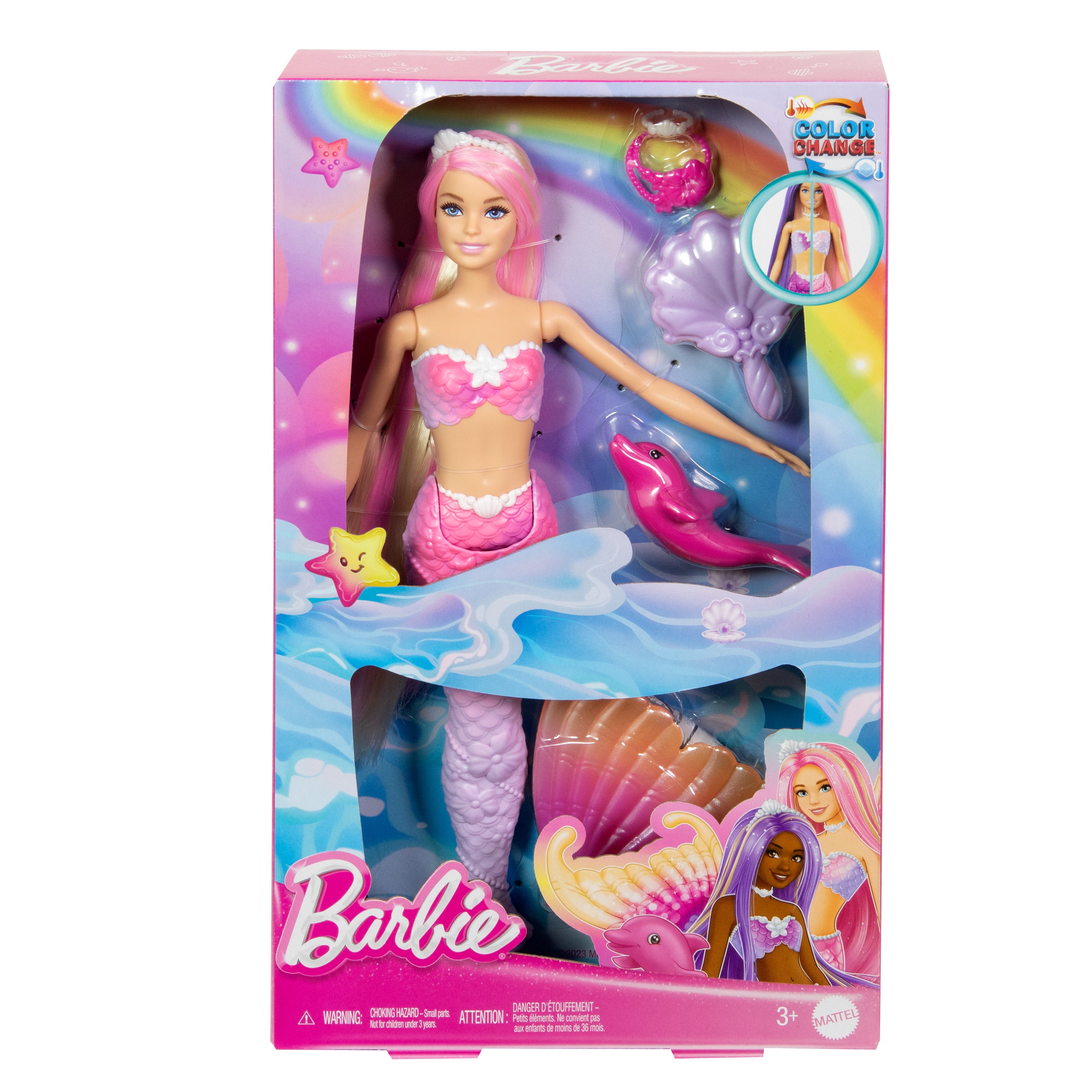 MATTEL Poupee Barbie Sirene couleurs Magiques pas cher Auchan