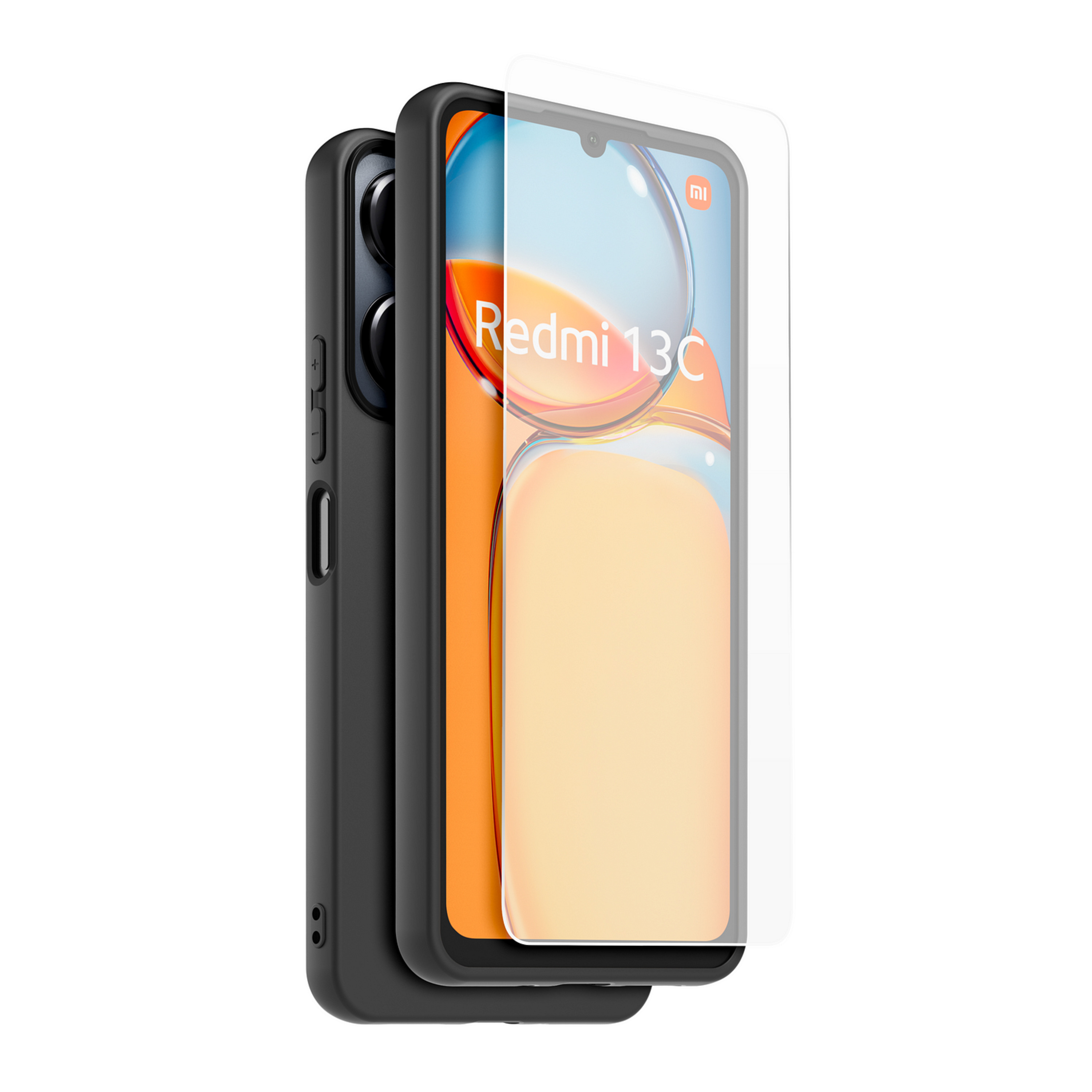 Coque rigide +Verre trempée pour Xiaomi Redmi Note 12 4G - Noir pas cher 