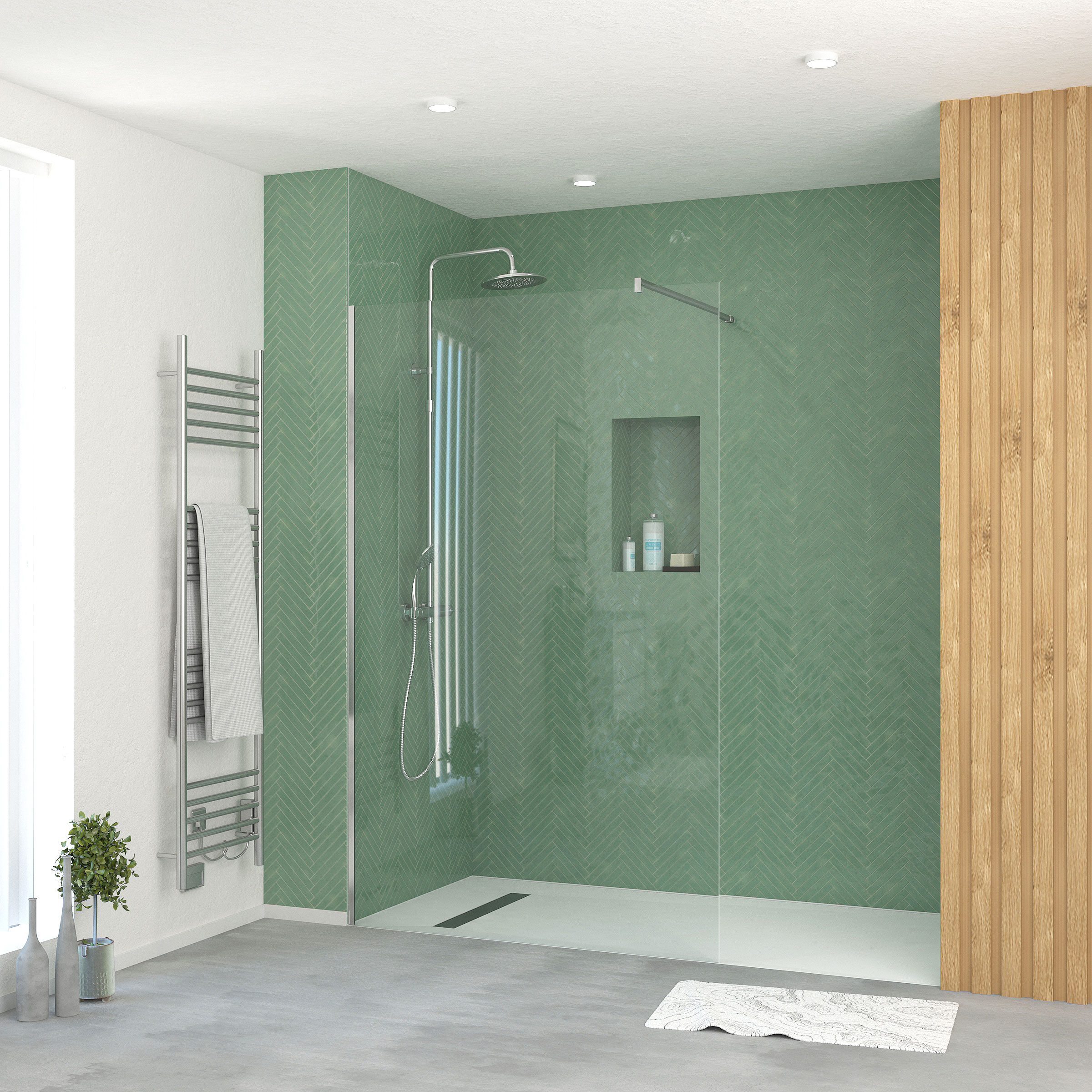 AURLANE Paroi de douche 90 cm - Verre fumé