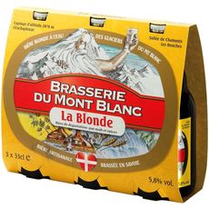 BRASSERIE MONT BLANC Brasserie du mont blanc Bière blonde 5,8% bouteilles 3x33cl 3x33cl