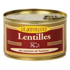 LE REVELOIS Le Revelois Lentilles aux saucisses de Toulouse 420g 1 personne 420g