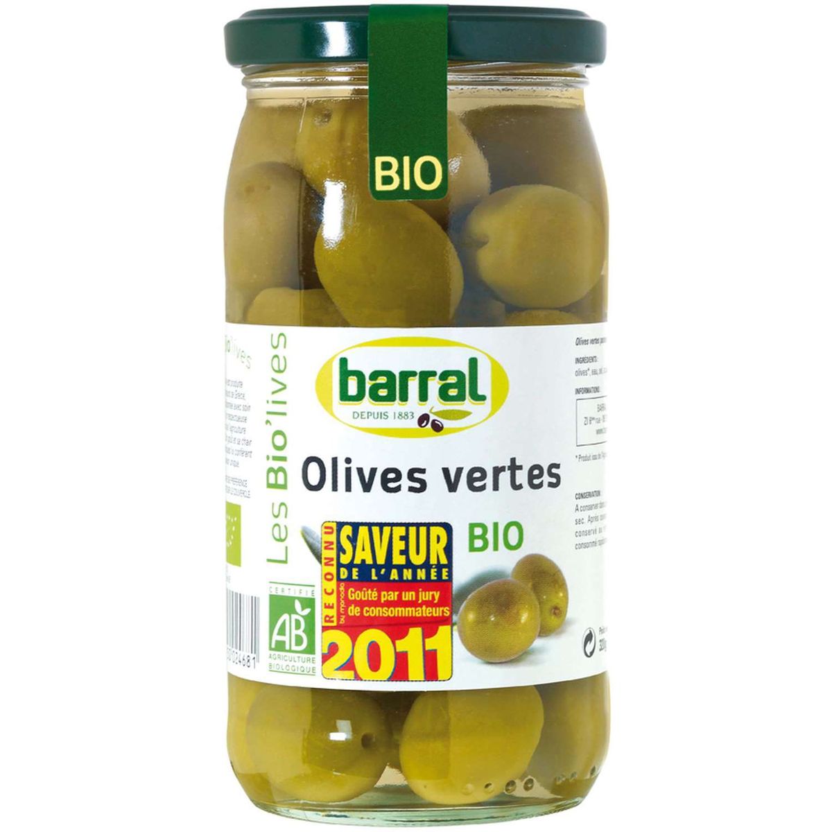 BARRAL Barral Olives vertes bio 200g 200g