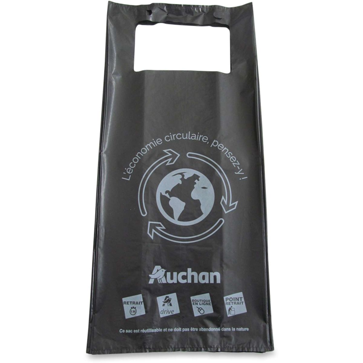 Sac plastique noir bretelles recycl 20l 20l pas cher Auchan