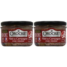 OROCBAT Orocbat pâté campagne de porc lot de 2 boîtes 180g