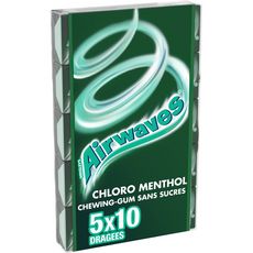 AIRWAVES Airwaves Chewing-gums sans sucres chloro menthol 5x10 dragées 70g 5x10 dragées 70g