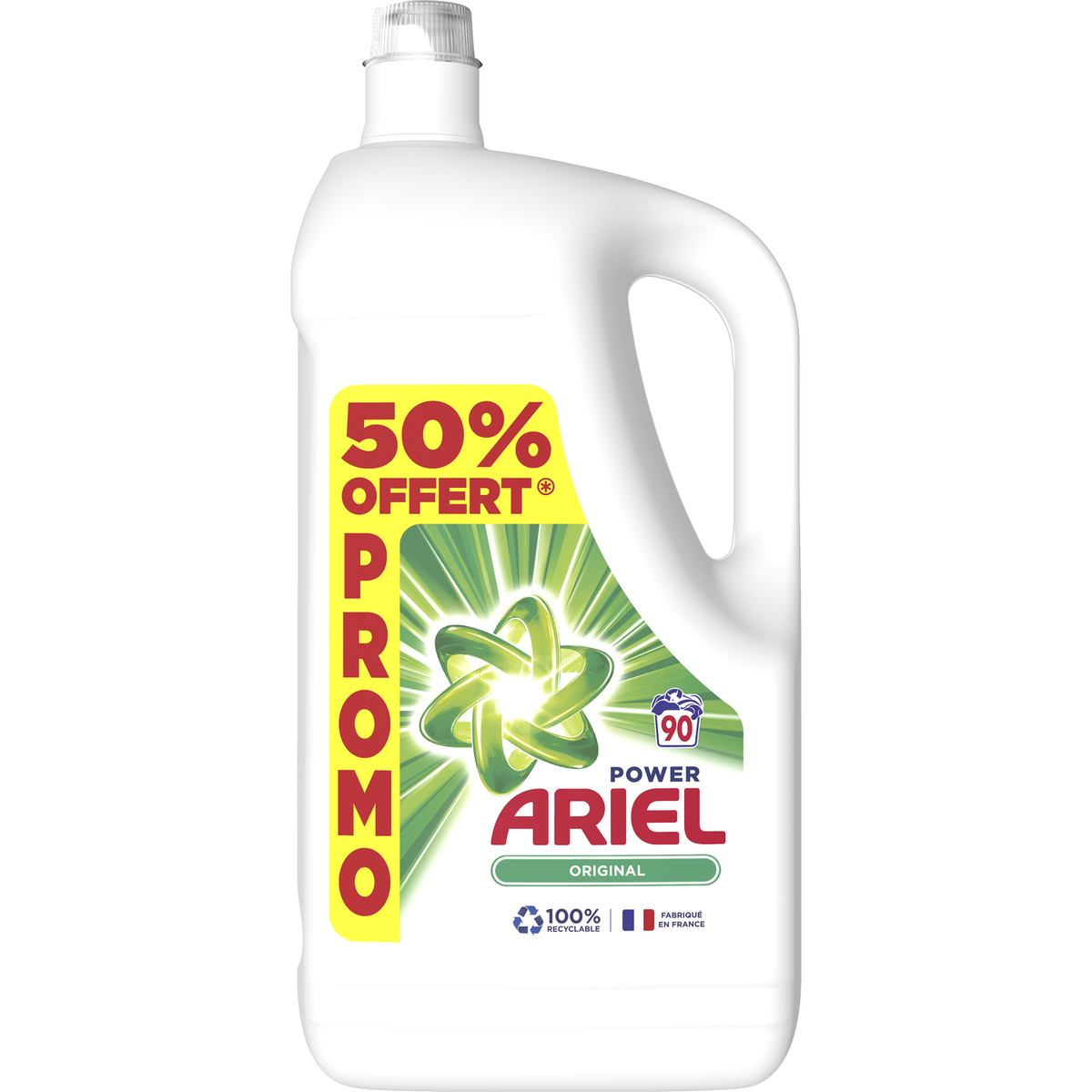 ARIEL Lessive liquide original 90 lavages 4,95l dont 50% offert pas cher 