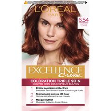 L'OREAL L'Oréal Excellence crème colorante longue durée 6.54 acajou cuivré 4 produits 1 kit