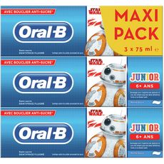 ORAL-B Dentifrice Star Wars pour enfant 6 ans+ 3x75ml