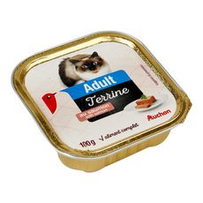 Auchan Auchan Adult Barquette Terrine De Patee Au Saumon Pour Chat 100g 100g Pas Cher A Prix Auchan