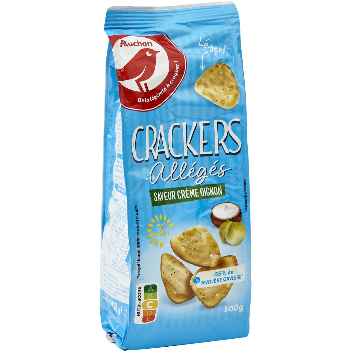 AUCHAN Crackers saveur crème oignon 100g