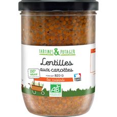 TARTINES ET POTAGER Tartines et Potager lentilles carottes bio 840g