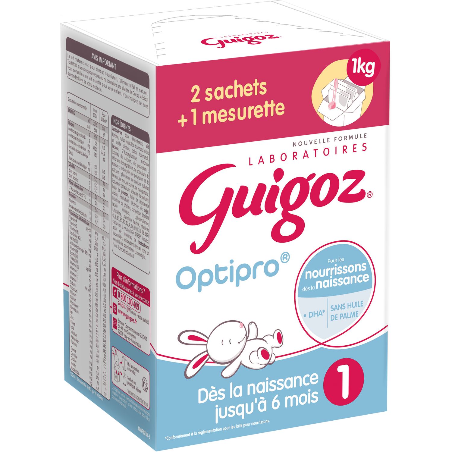 GUIGOZ Optipro 1 sachet lait 1er âge en poudre de la naissance à 6