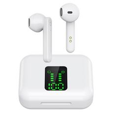 BLAUPUNKT Écouteurs sans fil Bluetooth avec étui de charge et écran - Blanc - BLP 4895