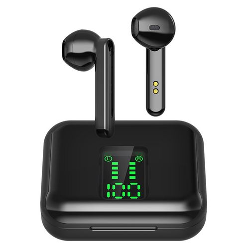 Écouteurs sans fil Bluetooth avec étui de charge et écran - Noir - BLP 4895