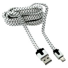 GRUNDIG Câble de charge USB vers Micro USB - Mâle/mâle - 2 m - Blanc/noir