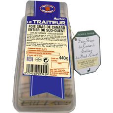 AUCHAN LE TRAITEUR Foie gras entier de canard du Sud-Ouest 11 parts 440g