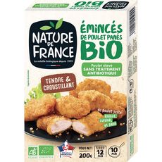 NATURE DE FRANCE Emincés de poulet panés bio 200g