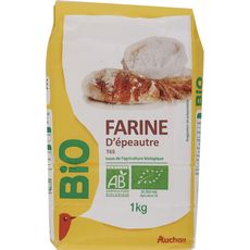 AUCHAN BIO Auchan Bio Farine de blé semi-complète T110 1kg 1kg