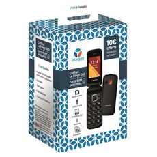 LOGICOM Coffret mobile Le Fleep 240 noir + 1 carte SIM prépayée + 1 chargeur + 1 kit oreillette + guide d'utilisation