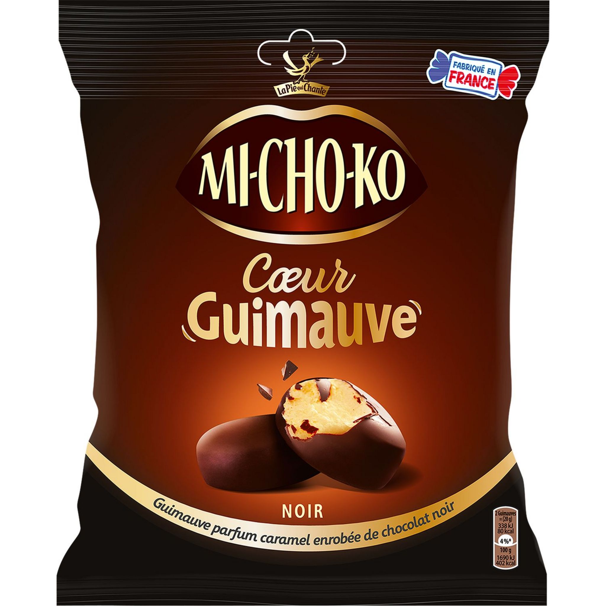 Michoko, le bonbon chocolat noir et caramel