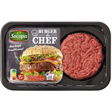 SOCOPA Socopa Burger du Chef nature 15%mg x2 - 250g 2 pièces 250g