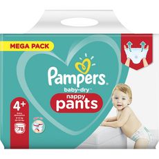 PAMPERS Baby-dry Couches-culottes taille 4+ (9-15kg) 78 couches
