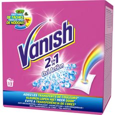 VANISH Oxi Action 2 en 1 anti-transfert de couleur 12 sachets