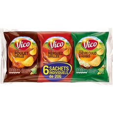 VICO Vico assortiment chips grillées aromatisées 6x20g -120g