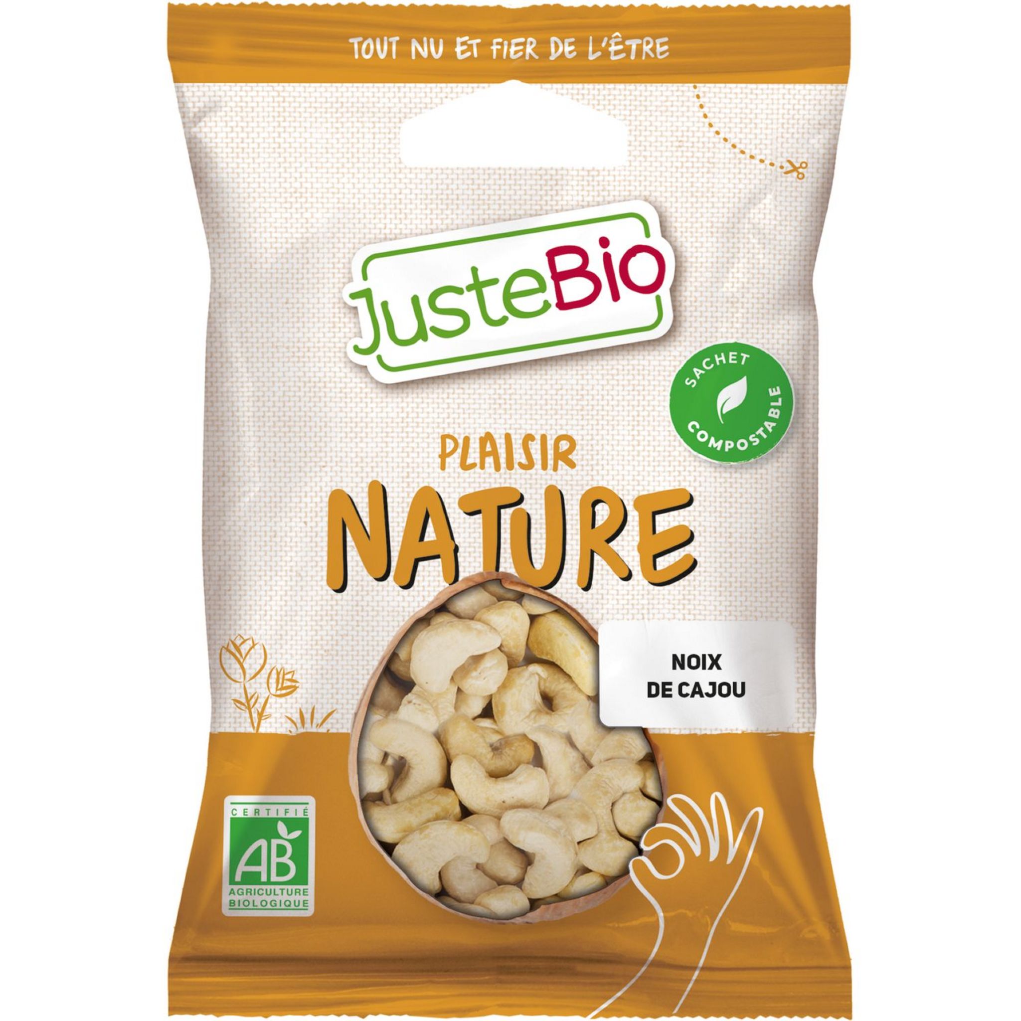 AUCHAN BIO Noix de cajou naturelles 125g pas cher 