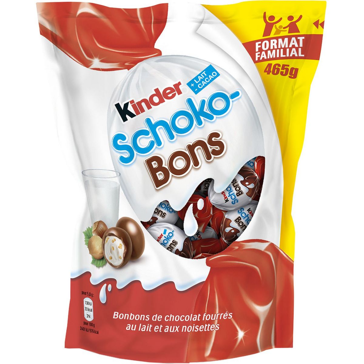 KINDER : Schokobons - Bonbons au chocolat et noisettes - chronodrive