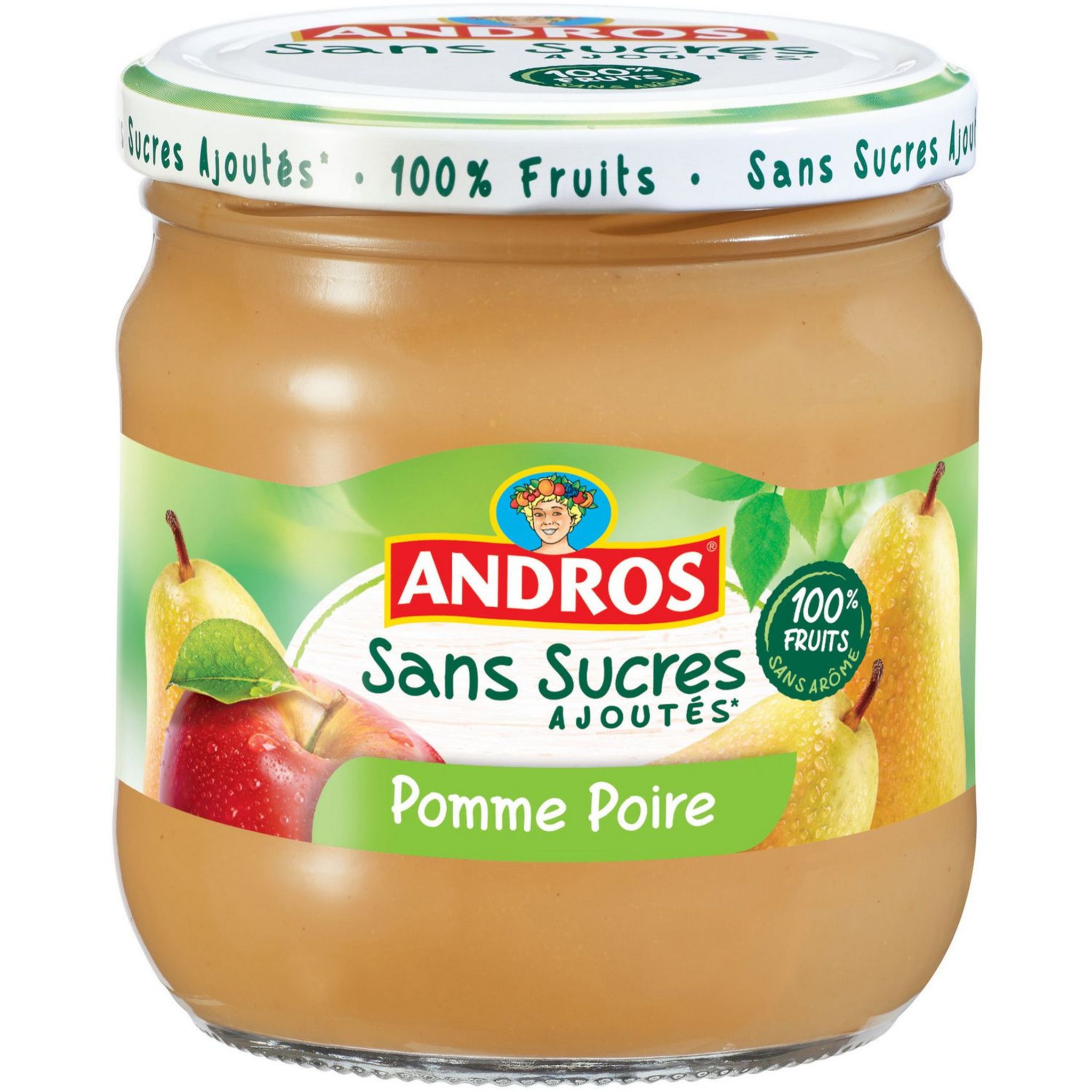 ANDROS Andros compote pomme poire sans sucre ajouté 410g pas cher 