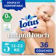 LOTUS BABY Natural touch couches taille 5 (12-22kg) 36 couches