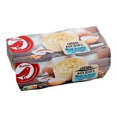 AUCHAN Auchan crème aux oeufs coco 4x100g