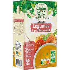 JARDIN BIO ETIC Velouté de légumes et lentilles corail 1l